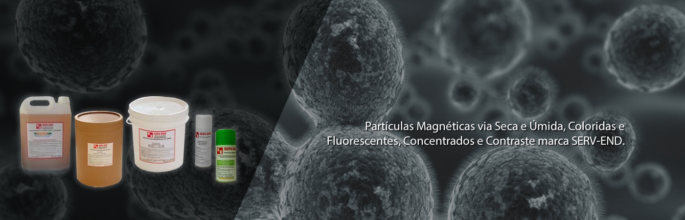Partículas Magnéticas via Seca e Úmida, Coloridas e Fluorescentes, Concentrados e Contraste marca SERV-END.