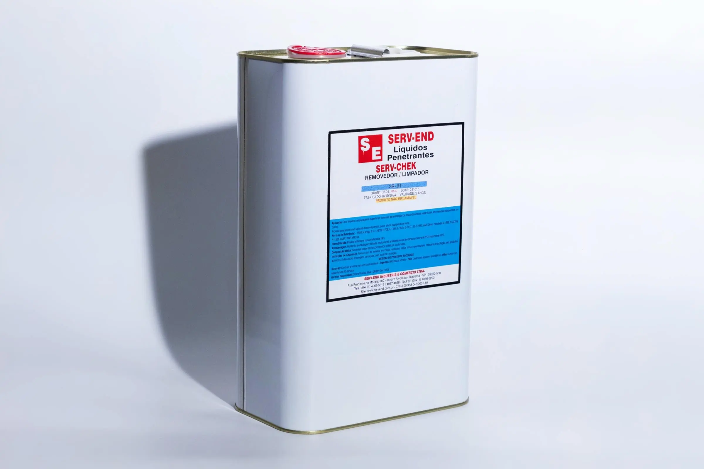 Removedor não inflamável, marca SERV-CHECK